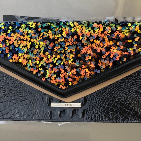 Brahmin Bags Brahmin Kaia Celestia Envelope Black Sequin Clutch